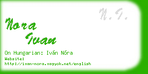 nora ivan business card