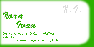 nora ivan business card